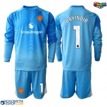 Otroški Nogometni dresi Manchester United Altay Bayindir #1 Vratar Domači 2025-26 Dolgi Rokav (+ Kratke hlače)